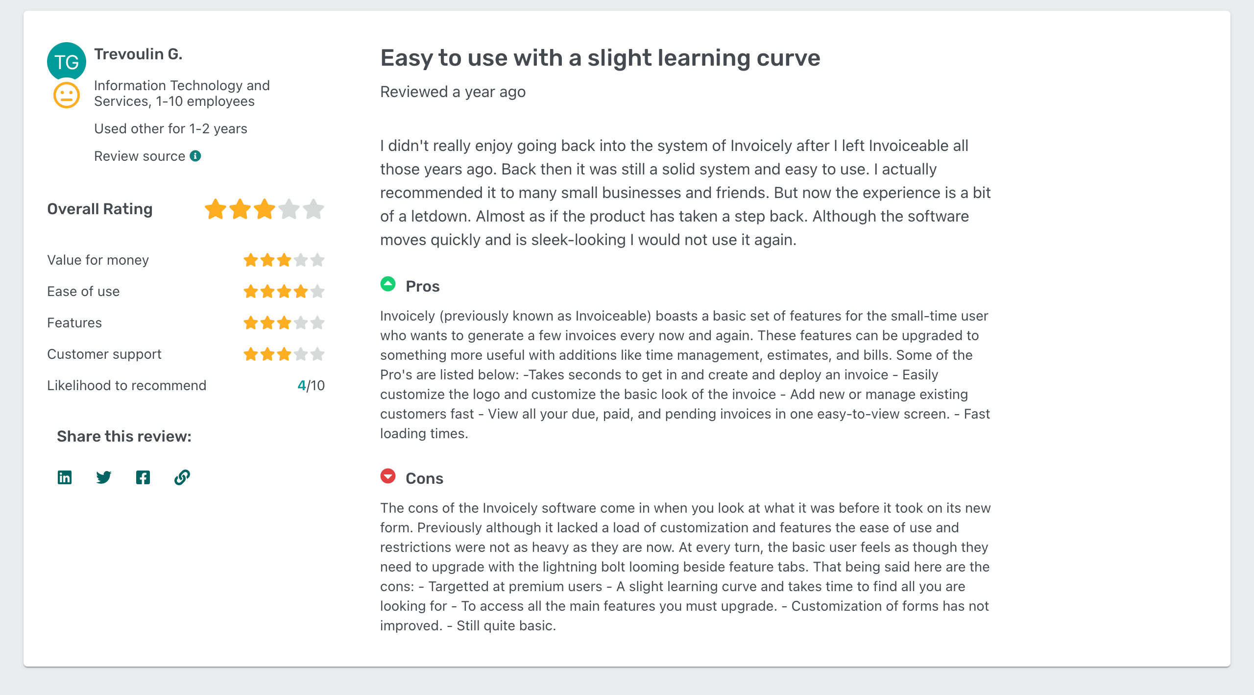 Invoicely bad reviewe