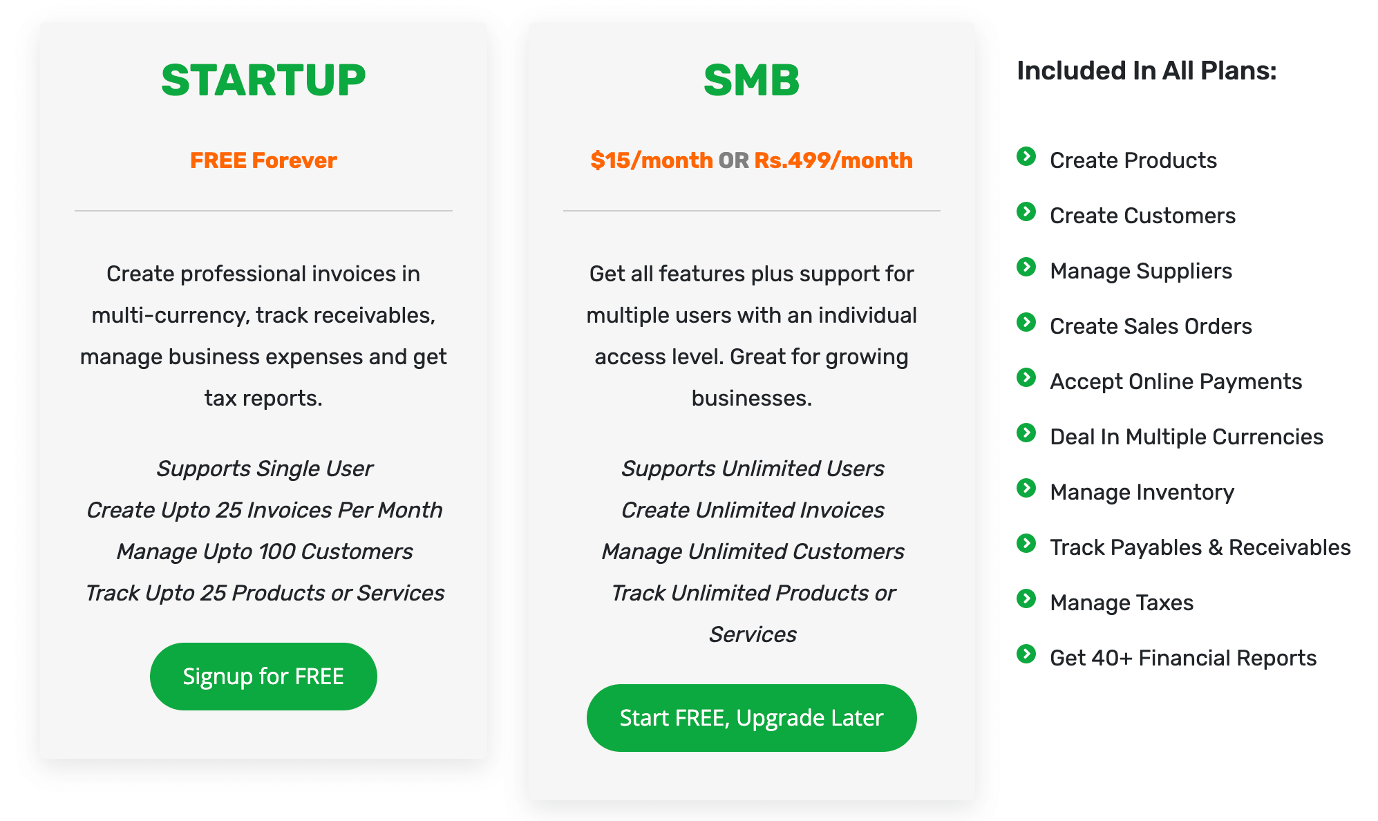 Profitbooks pricing page